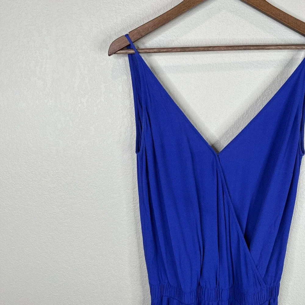 Ba&sh Combinaison Flata Jumpsuit Size 1 Indigo Sleeveless Cropped Wide Leg Crepe